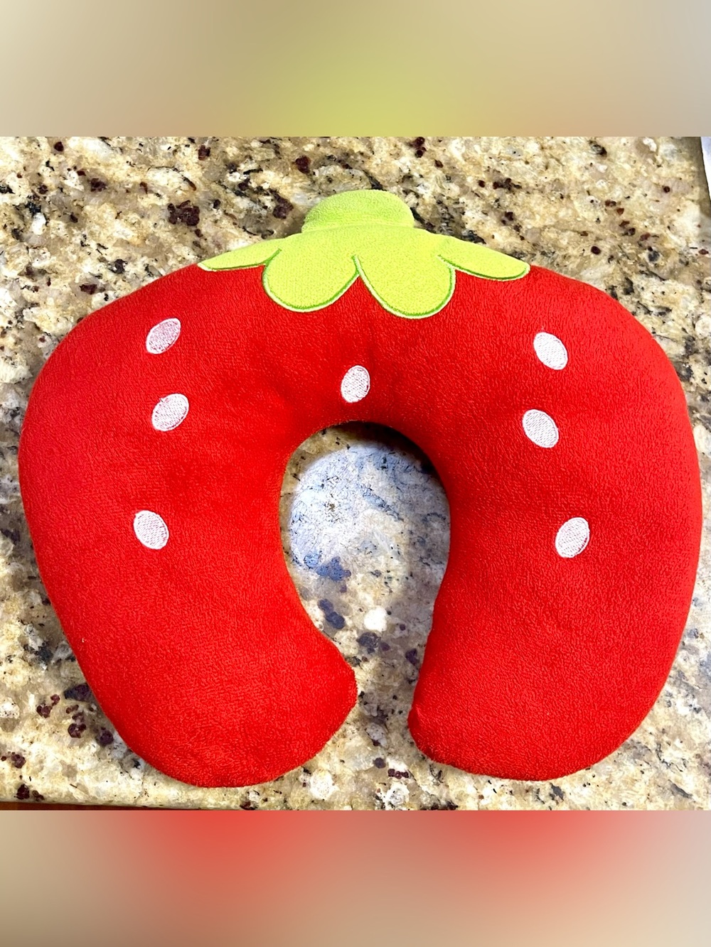 Kids strawberry travel neck pillow
